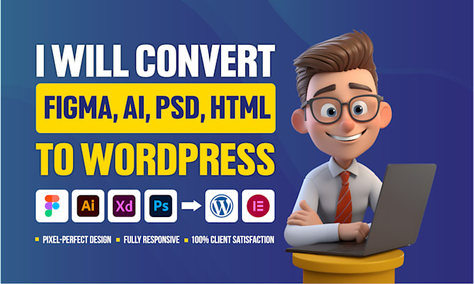 Gig Preview - Convert figma to wordpress, figma to elementor pro, html, psd, xd to wordpress