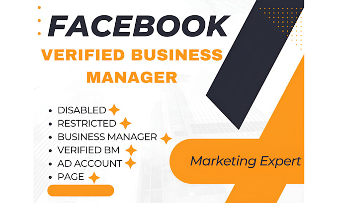 Gig Preview - Create verified fb business manager and ads manager account