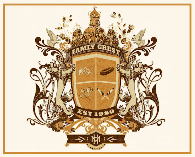 Gig Preview - Draw heraldic family crest coat of arms logo