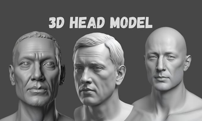 Gig Preview - Model realistic 3d head portrait, 3d face, bust, 3d character for 3d printing