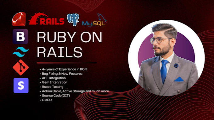 Gig Preview - Develop, design, and fix bugs for your ruby on rails web application