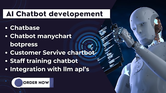 Gig Preview - Creat ai chatbot using manychat tidio botpress, chatbase chatfuel livechat