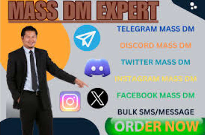 Gig Preview - Do instagram mass dm, telegram mass dm, discord mass dm, bulk message