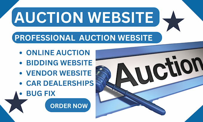 Gig Preview - Design professional online auction bidding website vendor car dealership website