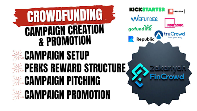 Gig Preview - Do crowdfunding campaign creation promotion on gofundme kickstarter indiegogo