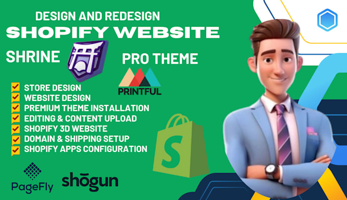 Gig Preview - Shopify store, dropshipping website, shrine pro theme, payment gateway xendit