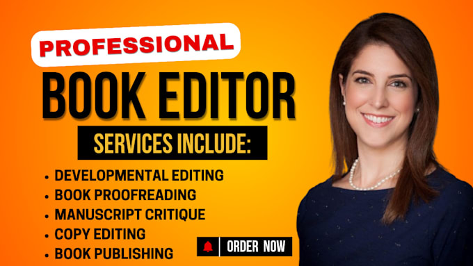 Gig Preview - Be your developmental book editor, copy editor, book proofreader for your book