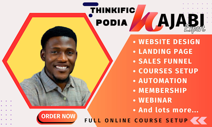 Bestseller - kajabi website design, kajabi funnel, thinkific podia online course landing page