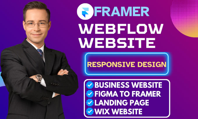 Gig Preview - Design framer website, webflow website responsiveness figma to framer or webflow