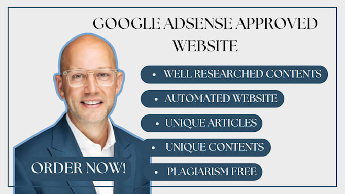 Gig Preview - Provide guaranteed google adsense approval, adsense approved, passive income,