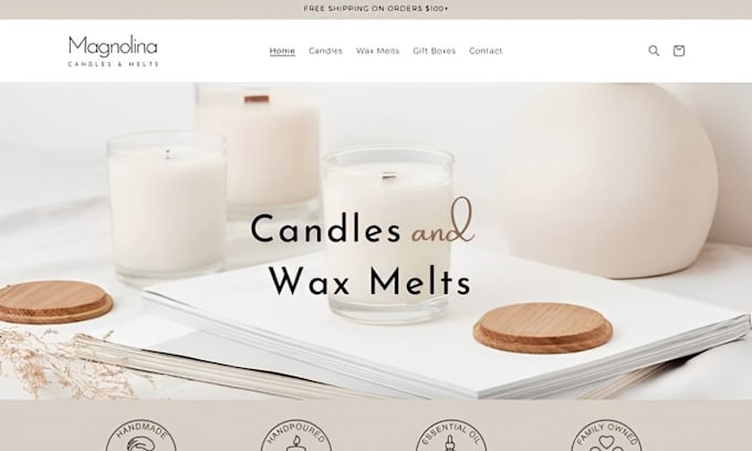 Gig Preview - Design shopify candle store, candle website and candle dropshipping store