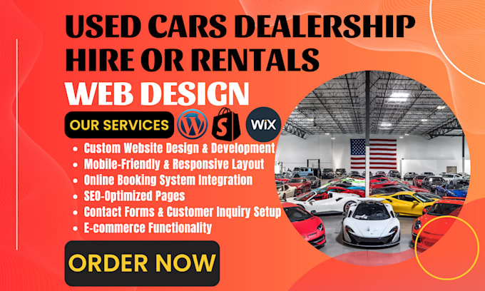 Bestseller - design a successful used cars dealership car rentals car hire car wash website