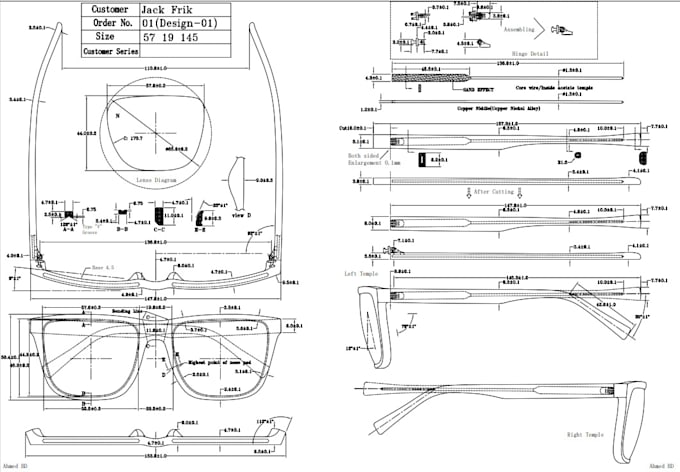 Gig Preview - Do eyewear cad drawing