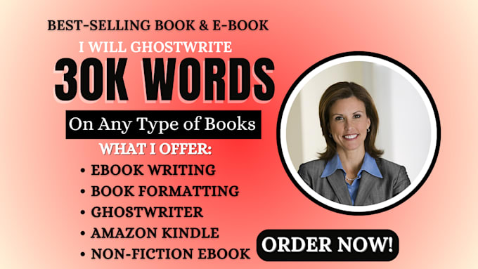 Gig Preview - Ghostwrite 30,000 words as ebook ghostwriter, fiction and ghost book writer