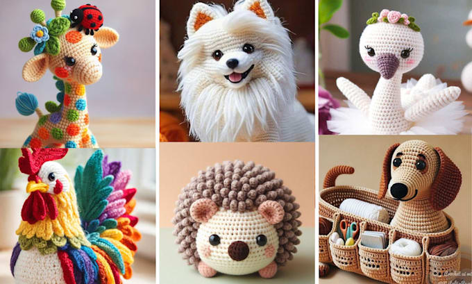 Gig Preview - Adorable amigurumi farm animals crotchet pattern design wild animals amigurumi