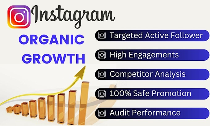 Gig Preview - Promote,manage and grow your instagram organically