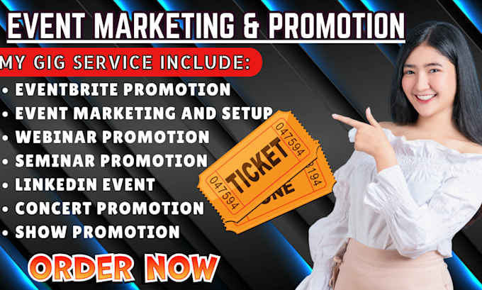 Gig Preview - Promote your event, webinar, show, seminar, concert linkedin event boost signups