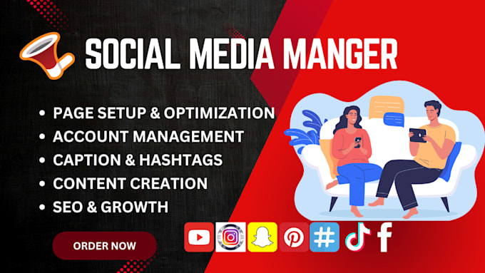 Gig Preview - Be your social media manger and personal assistance