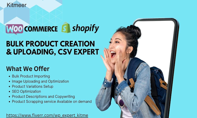 Gig Preview - Shopify product upload woocommerce product upload CSV files expert