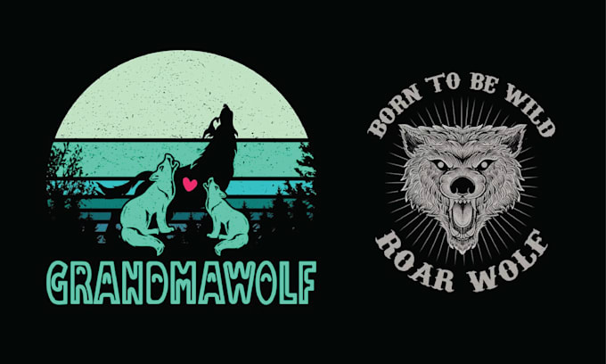 Gig Preview - Create vintage animal wolf fierce logo and t shirt design