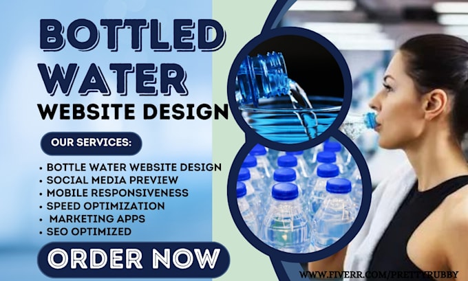 Gig Preview - Design bottled water mineral water delivery drink aqua shopify store website