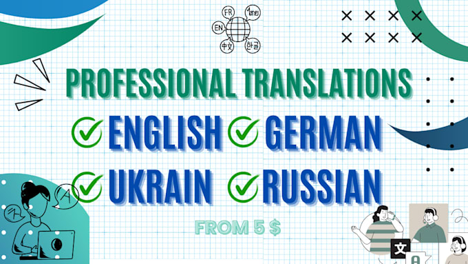 Gig Preview - Professionally translate english, german, russian, ukrain