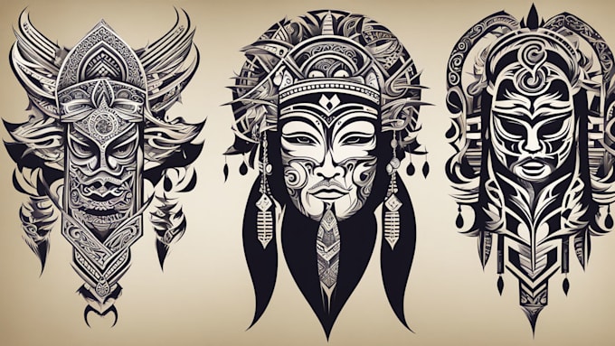 Gig Preview - Design a custom tribal tattoo prints