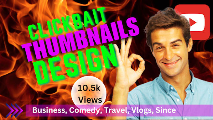 Gig Preview - High quality effective clickbait thumbnails design