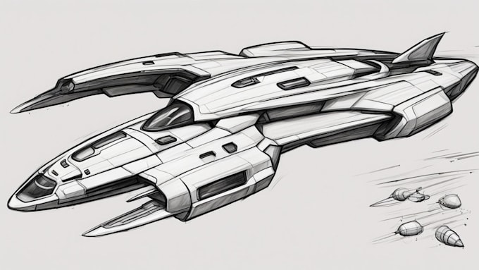 Gig Preview - Design a spaceship, vehicle illustration and sci fi art