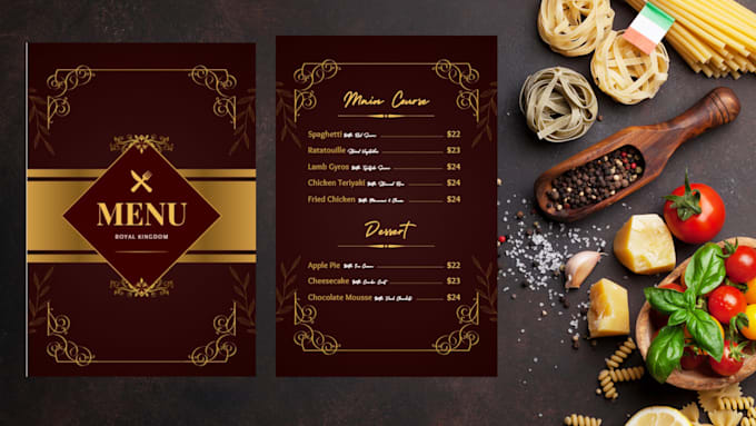 Gig Preview - Professionally design any type of food menu