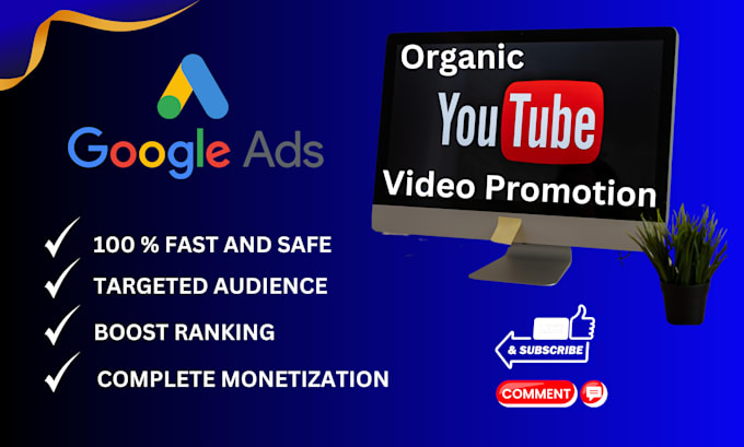 Gig Preview - Do super fast organic youtube video promotion by google ads