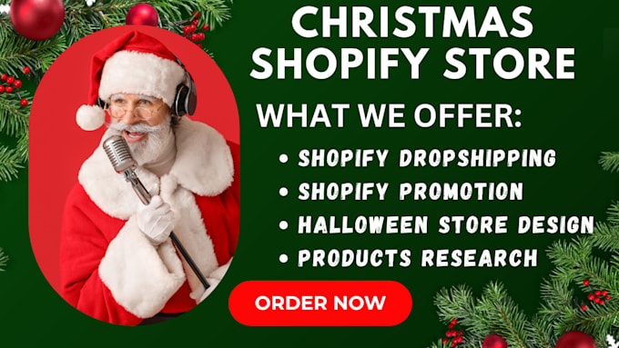 Gig Preview - Design 2024 christmas shopify dropshipping store, halloween store to get sales