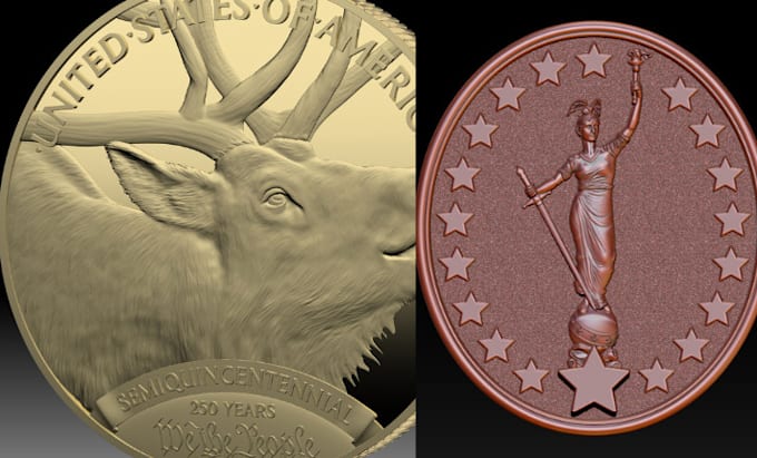 Gig Preview - Sculpt 3d coin model 3d cnc design 3d bas relief medallion meme coin 3d printing