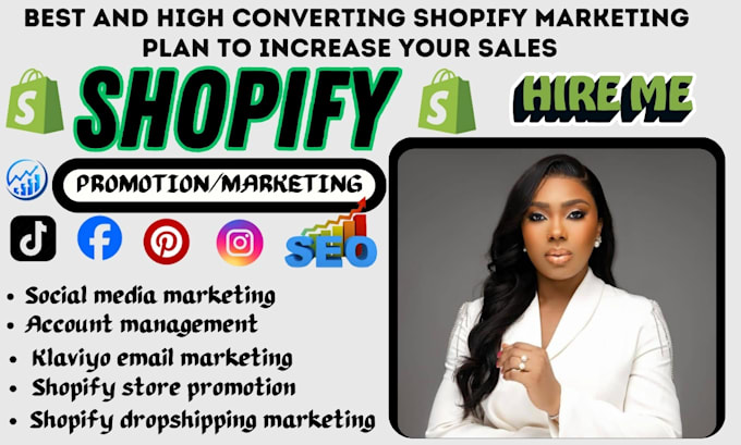 Gig Preview - Increase shopify sales, shopify store promotion, store manager, marketing