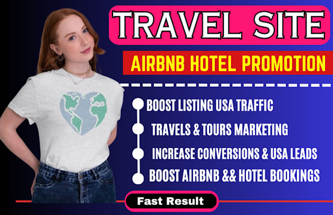 Gig Preview - Do USA travel site promotion, airbnb listing SEO, hotel website promotion