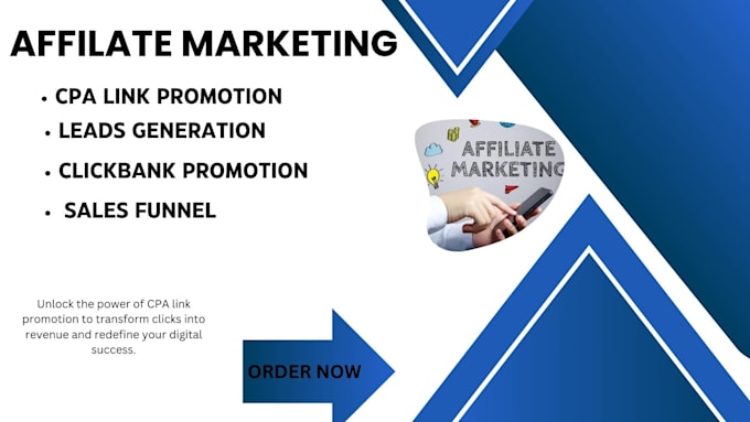 Gig Preview - Do affiliate marketing,CPA link promotion,MLM promotion and clickbank marketing