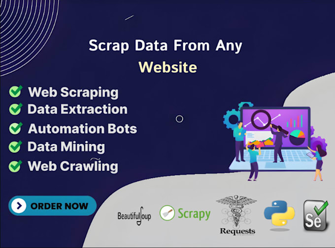 Gig Preview - Web scraping, web crawling, data extraction, data mining using python