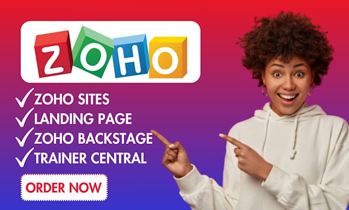 Gig Preview - Zoho sites, zoho landing page, zoho commerce, zoho backstage