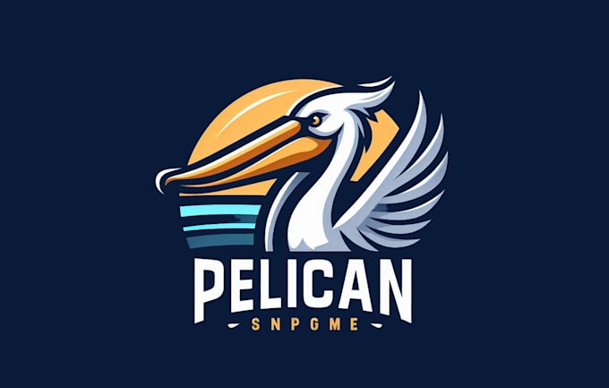 Gig Preview - Design super pelican bird mascot logo with express deliver