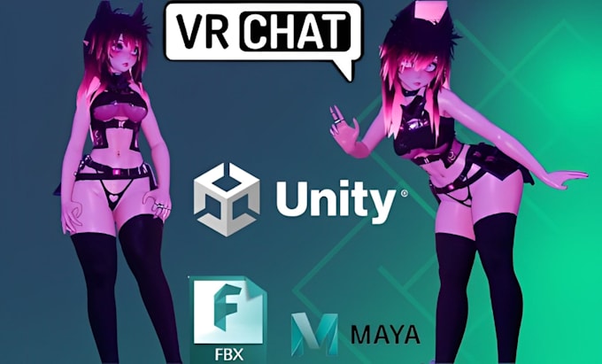 Gig Preview - Create vrchat avatar vrc avatar 3d model anime avatar 3d vtuber game character