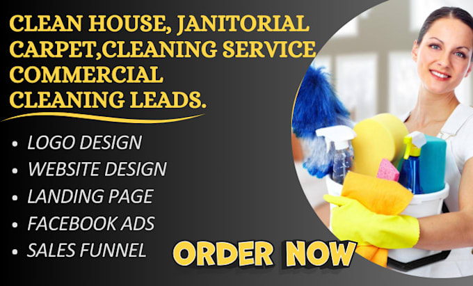 Gig Preview - Generate clean house, janitorial, carpet service, commercial cleaning leads