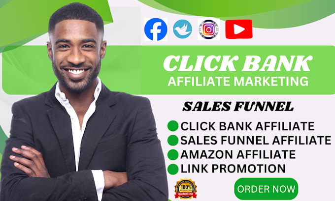 Gig Preview - Setup clickbank affiliate marketing clickbank sales funnel amazon affiliate