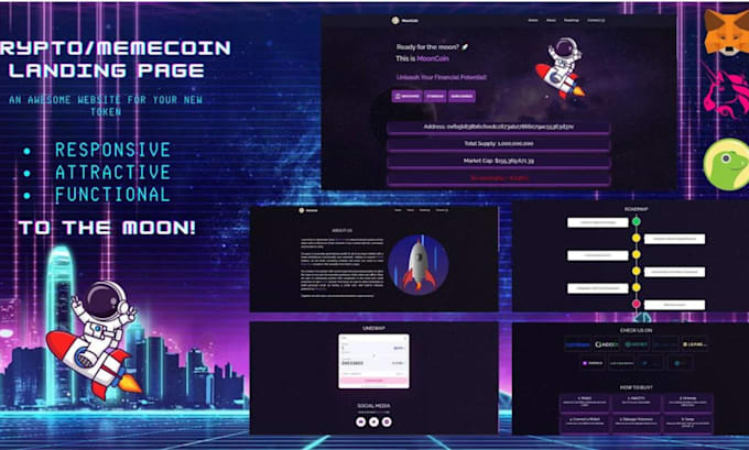 Gig Preview - Do crypto mini website,meme web3 ico,dapp gamefi,dex nft tokennomics p2e website