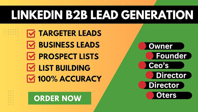 Gig Preview - Do generate b2b lead generation, data entry any industries