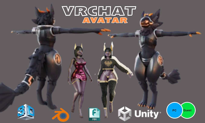 Gig Preview - Make 3d model vrchat avatar furry nsfw model 3d character protogen avatar anime