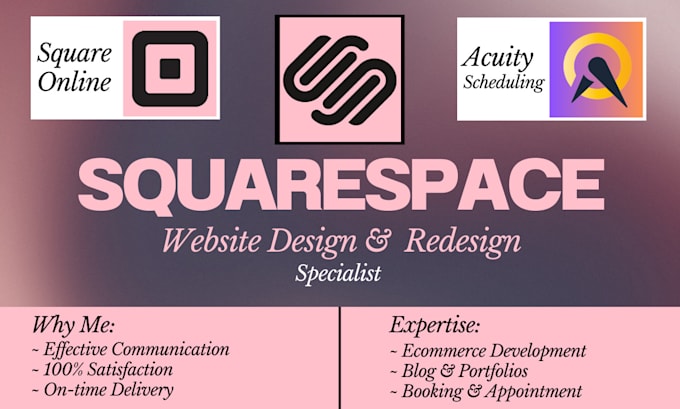 Gig Preview - Squarespace website design square online squarespace redesign acuity scheduling