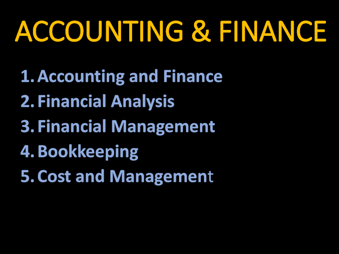 Gig Preview - Do finance,accounting,financial statement,profit loss,financial management