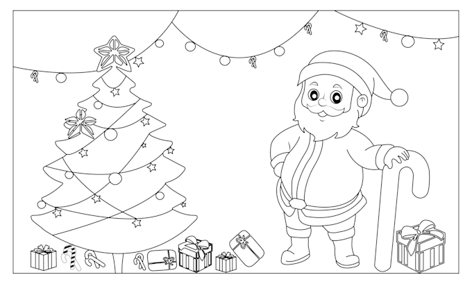 Gig Preview - Draw christmas coloring pages for your kids