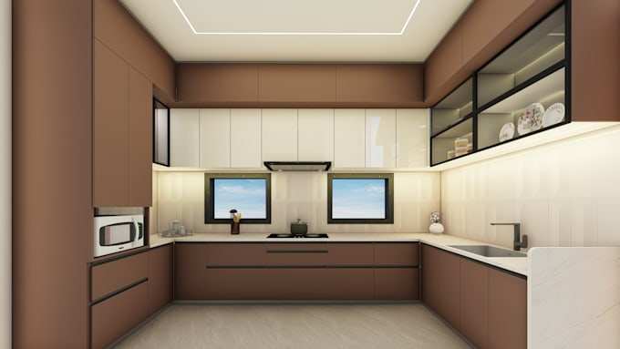 Gig Preview - Do 3d modern modular kitchen design