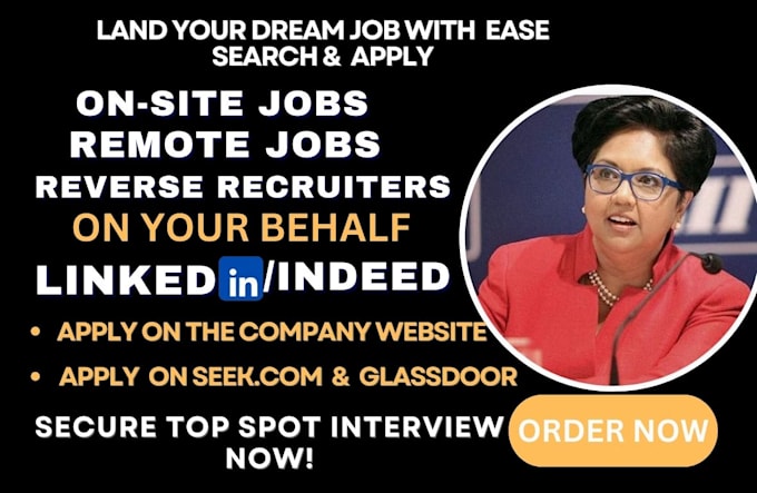 Gig Preview - Job search and apply reverse recruit apply to job applications for remote jobs